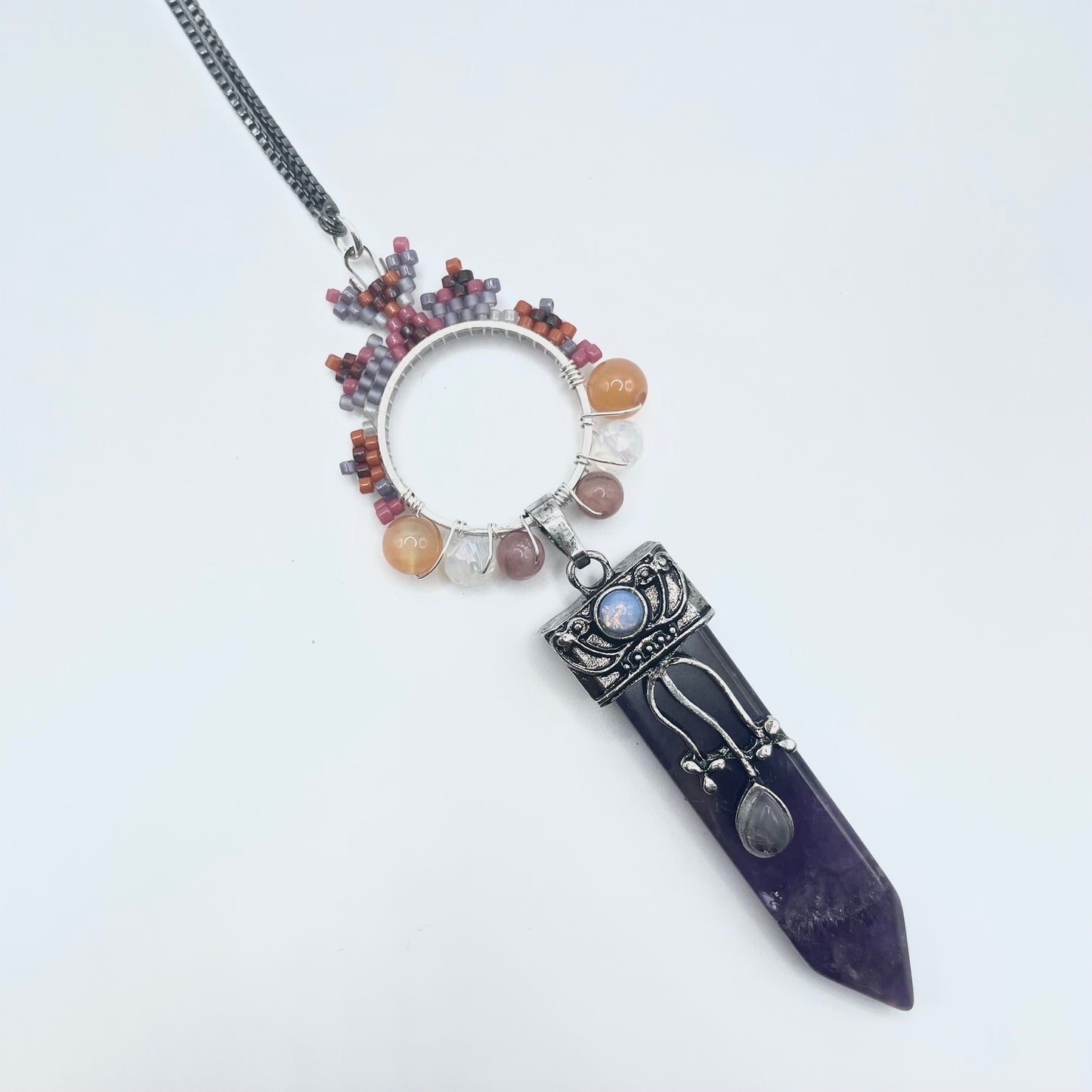 Pointed Pendants with Beaded rings