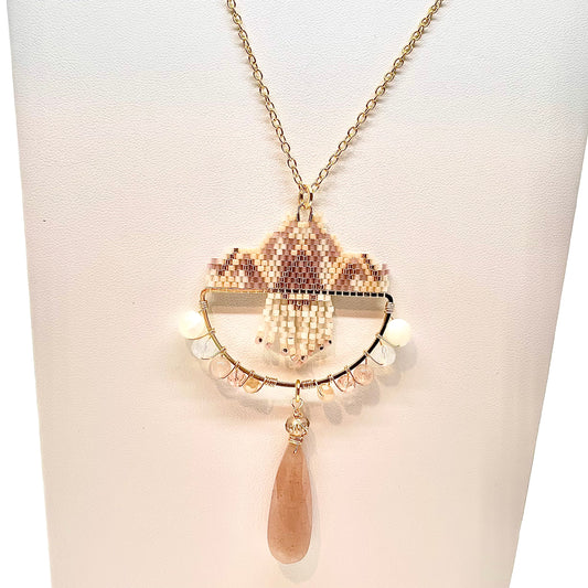 Isabella Beaded Pendant Necklace