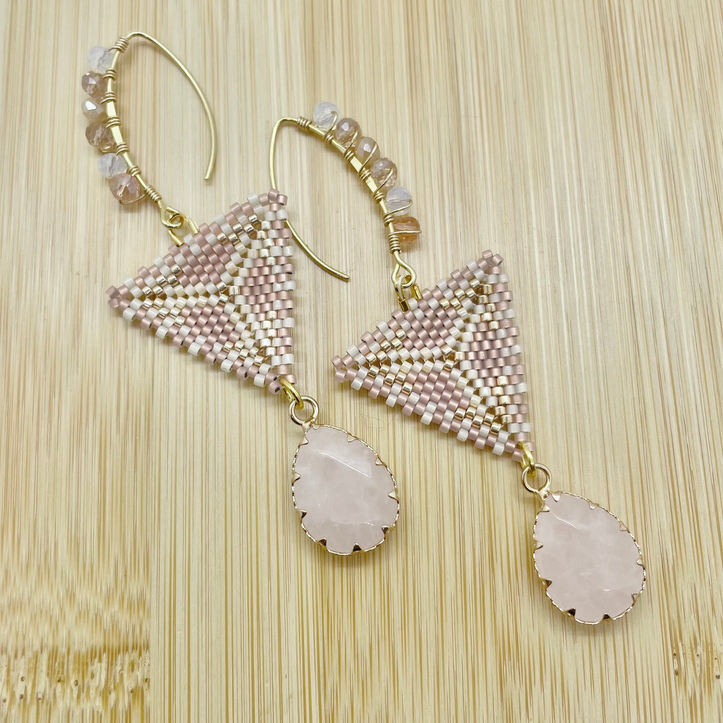 Isabella Beaded Triangle Earrings